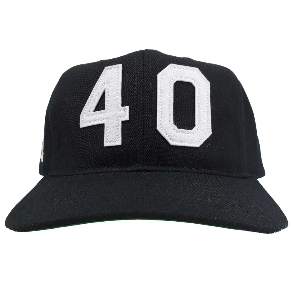 CCS 40 Mitchell‎ & Ness Collab Snapback Hat Cap Cut Felt Logo Black Wool New